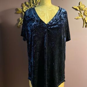 Crushed velvet V-neck shirt. Worn once!